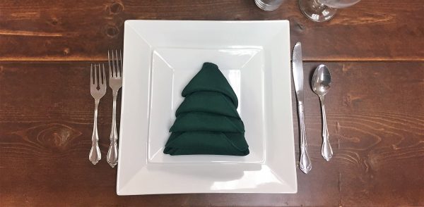 White Square - Silver Flatware - Hunter Tree Napkin (2)